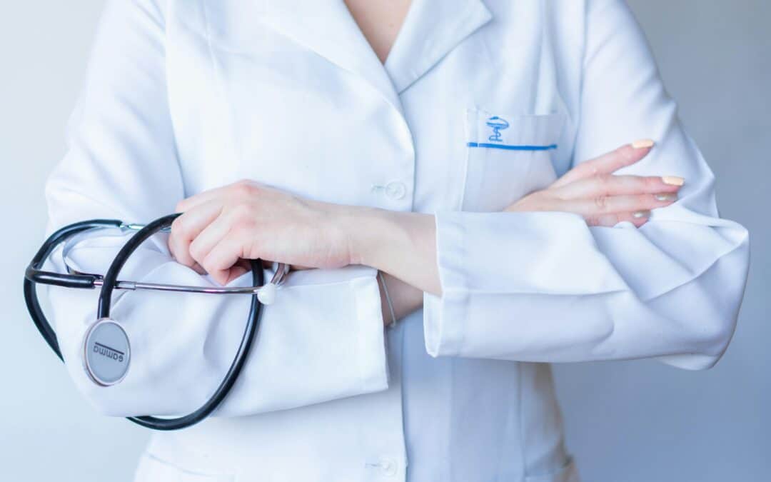Female doctor holding a stethoscope